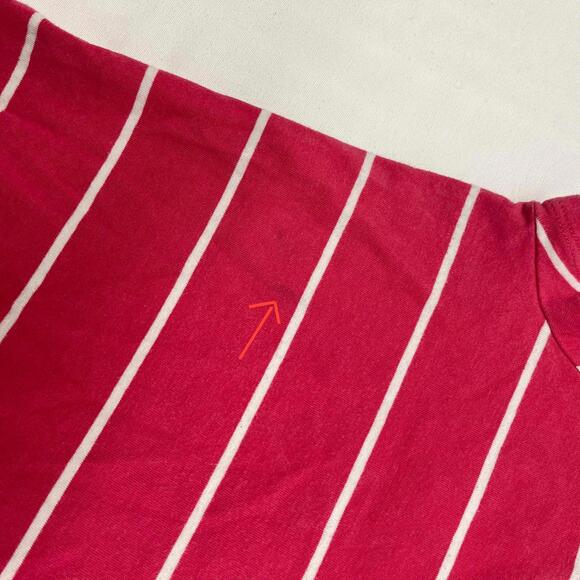 Y2K garage pink white striped bodycon mini dress with pink bow cutout back - Picture 4 of 7